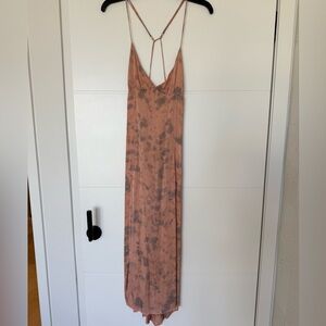 Blue Life Peach Tie-Dye Backless Dress
